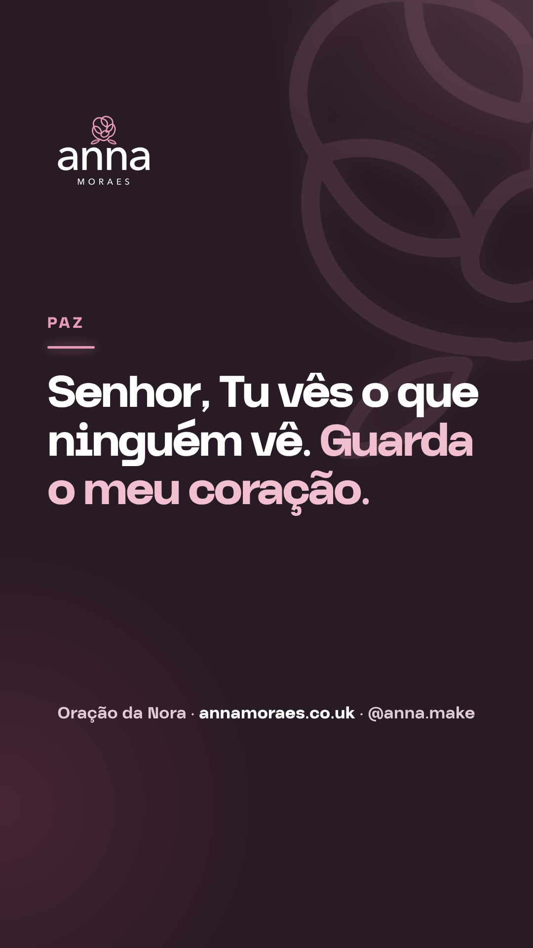 Imagem para Stories com uma frase da oração sobre calma.